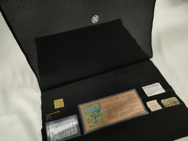 長閑やかさ屋御召しもの＊夏物 黒紋付 黒布切れ 着尺 絽 基本法染 檳榔子 神路黒 珠玉 未当て嵌める DAAW8268zzz