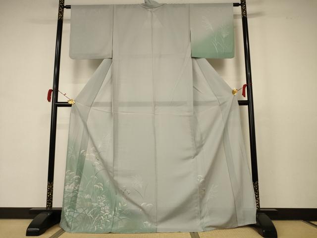 平和屋着物＊夏物 訪問着 絽 手描き 草花文 暈し染め 金銀彩 ロング丈 正絹 逸品 AABB6723jd｜平和屋 9,778円