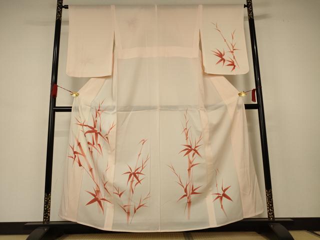 長閑やかさ屋御召しもの＊夏物 短い訪問着 絽 笹竹文 正絹 珠玉 AABB6739jd