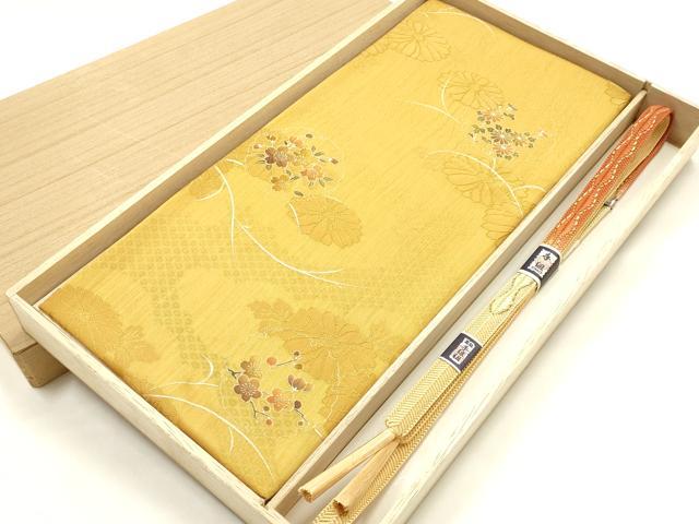 平和屋本店●和装小物　帯締め・帯揚げセット　笹浪組　雪輪花文　金糸　金彩　暈し　逸品　未使用　AABJ9445ay｜平和屋 8,112円