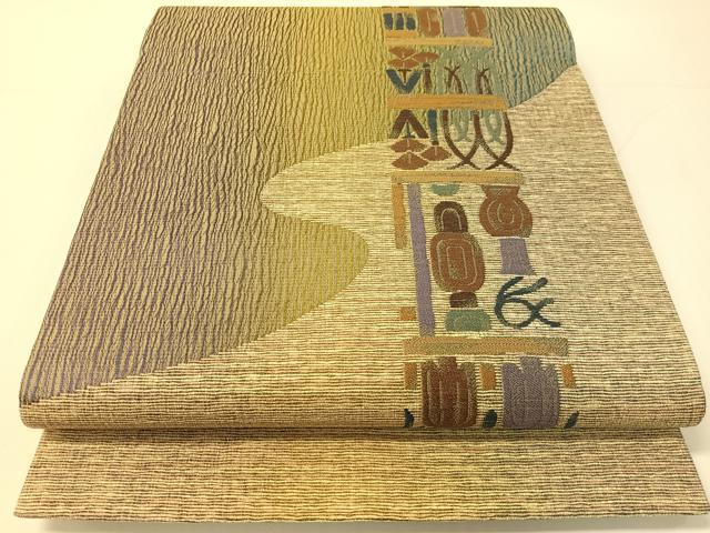平和屋着物●両方向　太鼓柄袋帯　吉祥花文　やまと誂製　正絹　逸品　CABG1861vp｜平和屋
