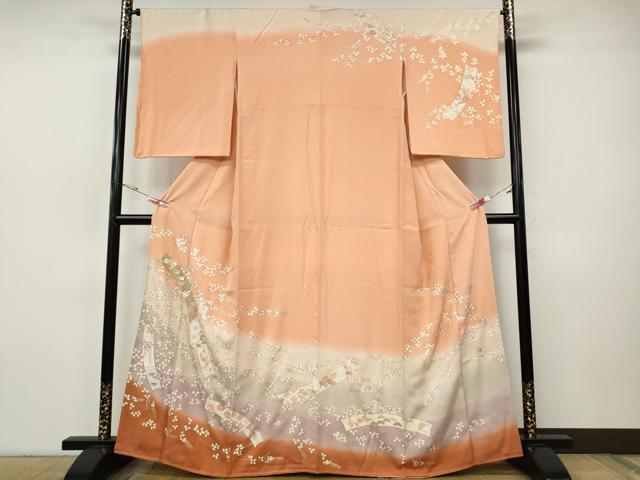 平和屋着物●訪問着　短冊草花文　暈し染め　金彩　正絹　逸品　CABH9930ut｜平和屋
