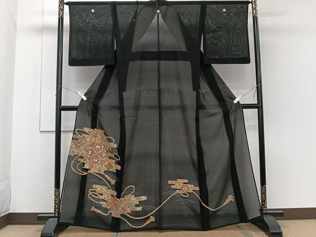 長閑やかさ屋お召しもの＊夏物 黒留袖 絽 刺しゅう 吉祥花文 正絹 珠玉 CABH5578xi