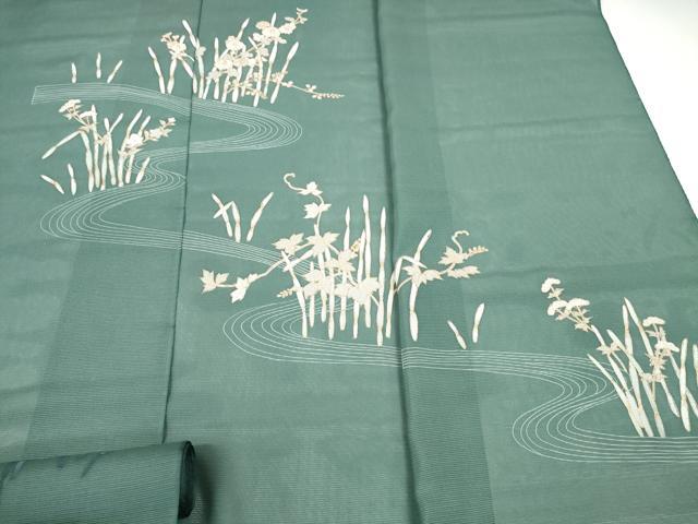 長閑やかさ屋御召しもの＊夏物 付下げ 布切れ 着尺 絽 水流花尽くし 金彩 珠玉 未当てはめる DABD8681zzz
