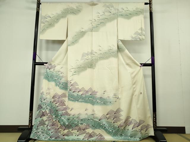 長閑やかさ屋中央局●より良い 短い訪問着 友禅 執筆者物 芒 すすき ひな鳥色地 暈し染め 珠玉 DZAB7160kh6