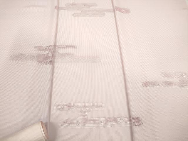 長閑やかさ屋御召しもの＊夏物 付下げ 布切れ 着尺 縦絽 ドロンワーク 総刺しゅう エ霞花文 珠玉 未当てはめる DABD8682zzz
