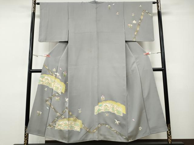 平和屋着物●訪問着 駒刺繍 飛鳥吉祥花文 金彩 正絹 逸品 CABH9963ut|平和屋