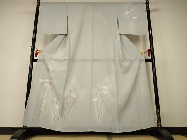 長閑やかさ屋御召しもの＊夏物 短い訪問着 絽 墨付き 被子植物文 暈し染め 正絹 珠玉 AABI0632jd