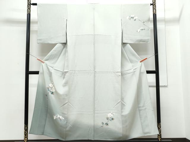 平和屋着物▽訪問着 単衣 友禅 草花文 暈し染め 正絹 逸品 CABG2452th|平和屋