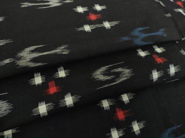 平和屋着物□極上 久留米絣 単衣 綿 白中絣 坂田織物謹製