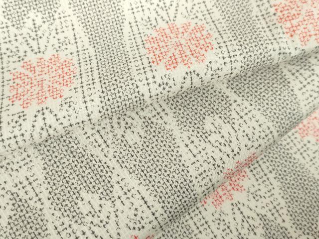 長閑やかさ屋お召しもの▽小紋 単衣 立涌花文 DABF3333op
