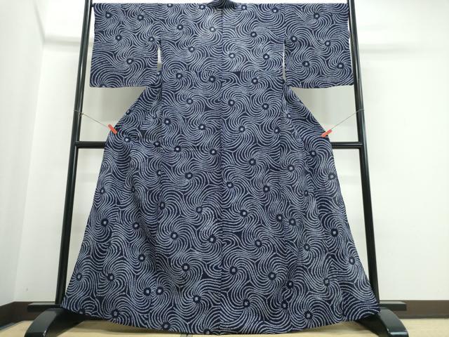 平和屋着物&there4;夏物　浴衣　有松鳴海絞り　渦巻文様　綿　逸品　CABJ0195ng｜平和屋