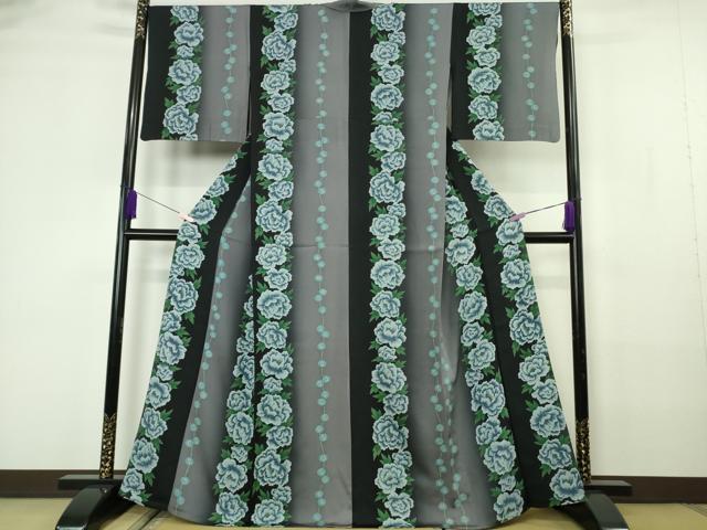 長閑やかさ屋中央局▽より良い 小紋 単衣 花抜け道 名取り草 暈し染め 珠玉 DZAB7187kh6
