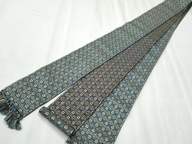 平和屋着物●男性　本場筑前博多織　角帯　幾何学文様　正絹　逸品　CABC5363hy｜平和屋