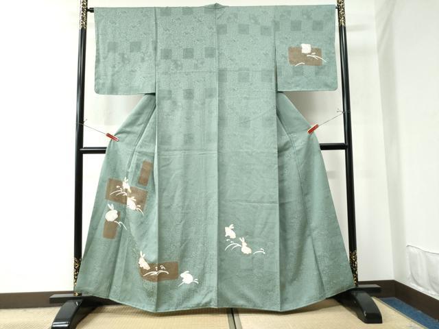 平和屋着物■極上　訪問着　絞り染め　飛兎　うさぎ　露芝　黒鳶色地　鬼しぼ縮緬　逸品　未使用　DZAB0384kh5 楽天市場】平和屋着物□極上 訪問着 絞り染め 飛兎 うさぎ 露芝 黒鳶色