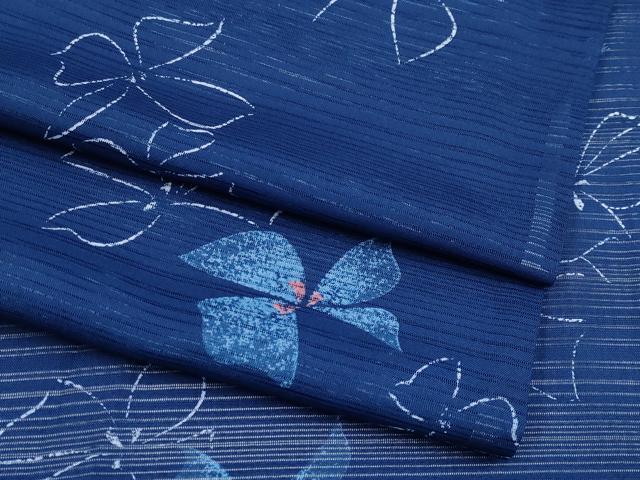 長閑やかさ屋御召しもの＊夏物 小紋 変わり絽 舞花文 洗える御召しもの CABF2489tx