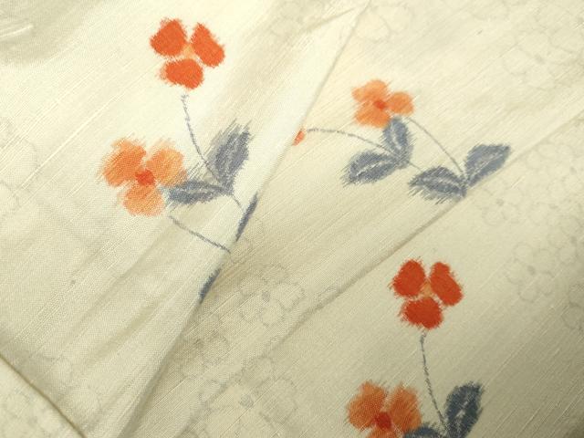 長閑やかさ屋お召しもの▽御前上等な紬  単衣  顕花植物 正絹 珠玉 未当て嵌める DABF3339op