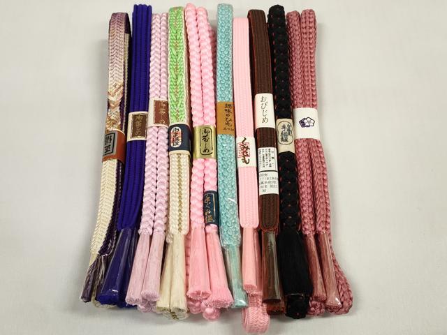 平和屋着物●和装小物 帯締め10本セット 手組紐 菊唐組20玉 金糸 逸品 未使用 DABC1198zzz
