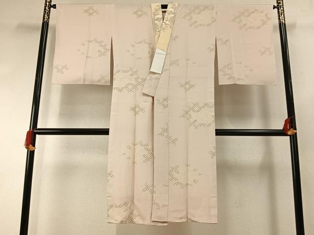 長閑やかさ屋御召しもの●長襦袢 無双仕立てもの 七宝文 半衿刺しゅう 正絹 珠玉 AABH5095fy