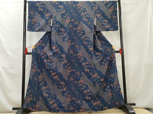 平和屋着物□小紋 草花文 洗える着物 AAAW4949mf