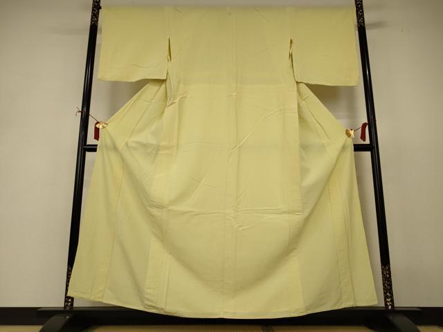 長閑やかさ屋御召しもの＊夏物 色無地 絽 淡黄味がかった 正絹 珠玉 AABJ2401jd