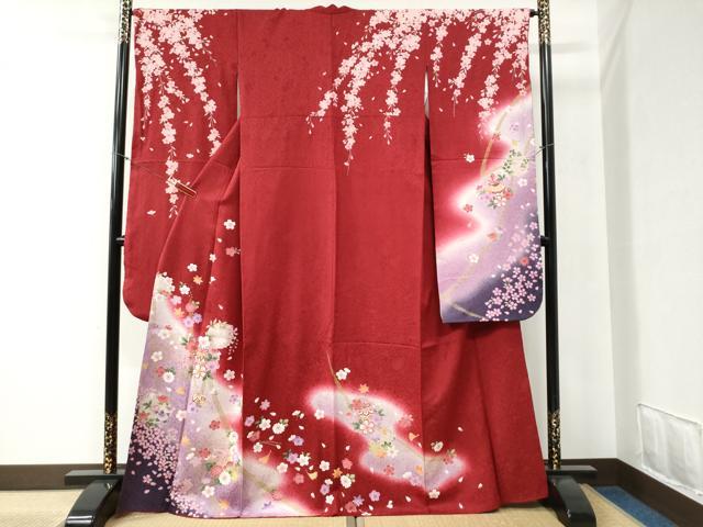 平和屋着物●豪華振袖　駒刺繍　雪輪毬舞花文　暈し染め　金彩　正絹　逸品　CABB4558yc｜平和屋