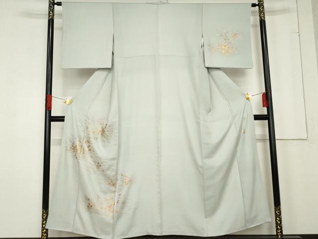 平和屋着物●金彩友禅　卓越技能者・名工・和田光正　訪問着　草花文　金彩　正絹　逸品　AABE8665cs｜平和屋