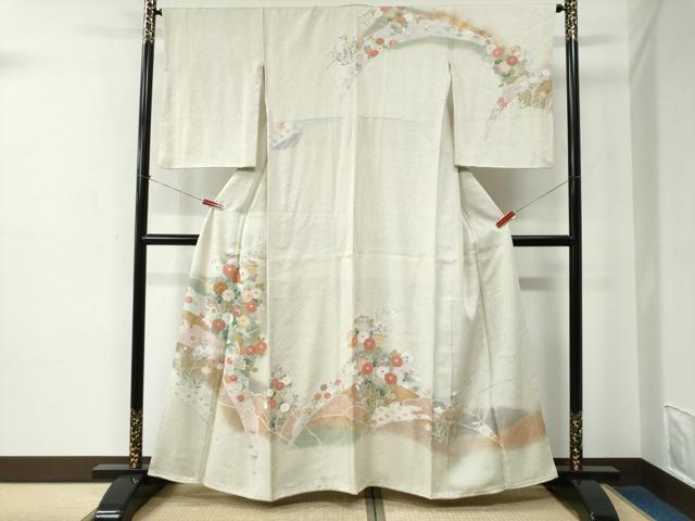 平和屋着物●訪問着　吉祥花唐草文　暈し染め　金彩　正絹　逸品　CABE2337yc｜平和屋