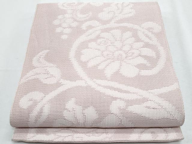 長閑やかさ屋お召しもの＊夏物 八寸名古屋帯 グレープ花唐草文 正絹 珠玉 CABH8194fb