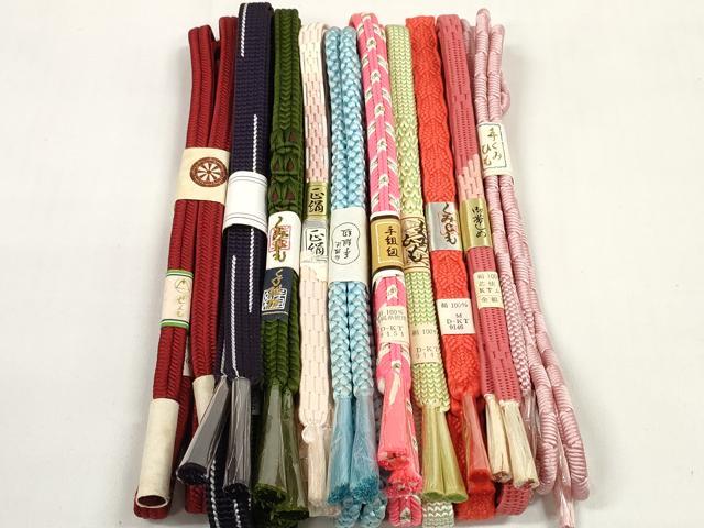 平和屋着物●和装小物 帯締め10本セット 組紐 冠組 金糸 逸品 未使用 DABC1199zzz