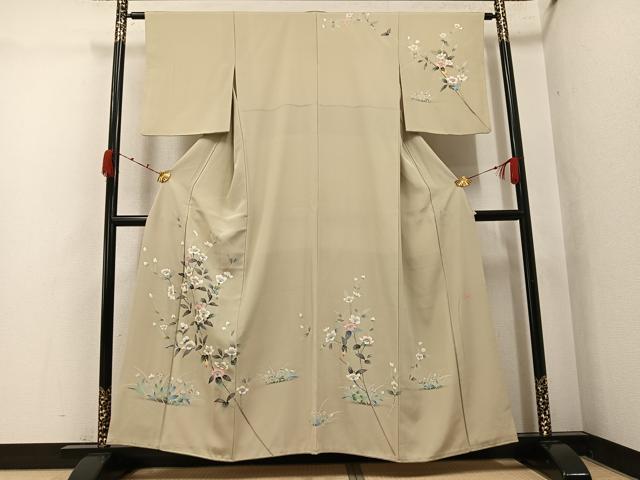平和屋着物●本加賀友禅作家　和泉衛知　訪問着　枝花文　やまと誂製　正絹　逸品　AABK0164ph｜平和屋