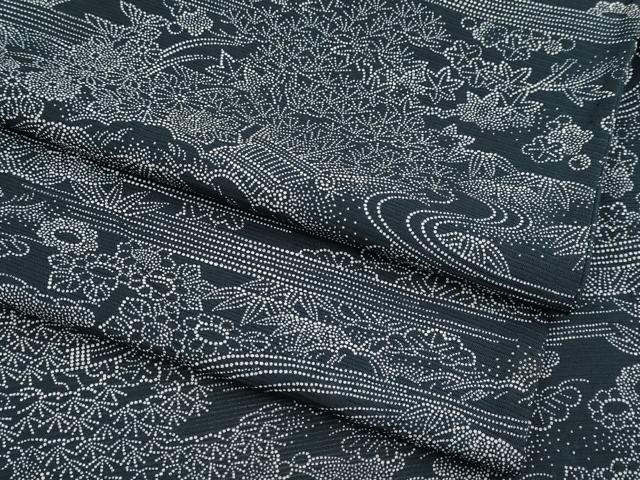 長閑やかさ屋御召しもの＊夏物 小紋 絽 水流籬花文 正絹 珠玉 CABF2516tx