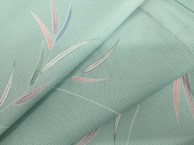 長閑やかさ屋御召しもの＊夏物 小紋 絽 枝葉文 洗える御召しもの AABI9782cs