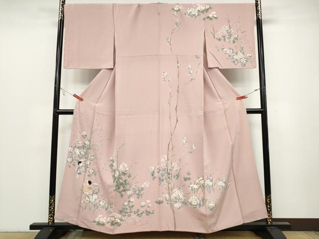 平和屋着物●訪問着　友禅　作家物　童子遊び　草花文　正絹　逸品　CABC2031ut｜平和屋