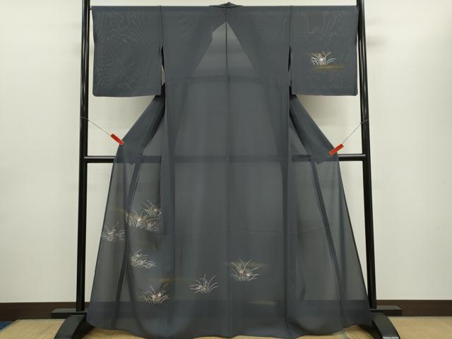 長閑やかさ屋御召しもの＊夏物 短い訪問着 絽 刺しゅう 顕花植物文 金彩 正絹 珠玉 CABG2266ze
