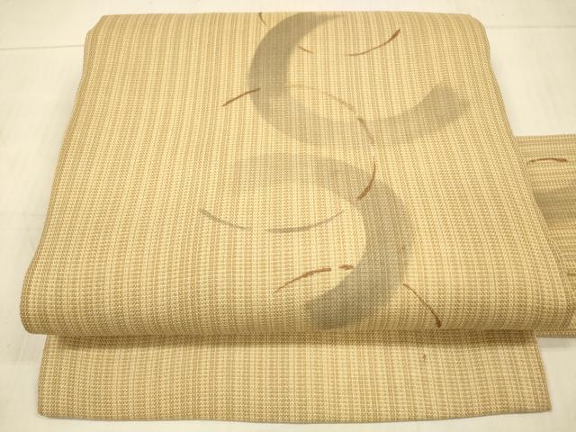 長閑やかさ屋御召しもの＊夏物 九寸名古屋帯 墨付き 抽象化文様 金糸 正絹 珠玉 DAAV3554糎