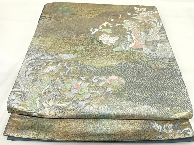 長閑やかさ屋御召しもの◎六通柄袋帯 唐織 鳳凰花文 現ナマ糸 正絹 珠玉 AABI1151yx