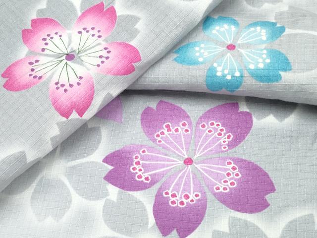平和屋着物∴夏物 浴衣 綿紅梅 舞桜 暈し染め 綿 逸品 CAAW1051ng