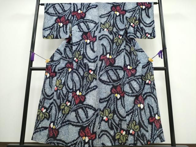 平和屋着物∴夏物 浴衣 有松鳴海絞り 杜若 綿 逸品 CAAW1066ng