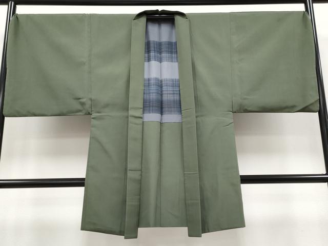 平和屋着物＃極上　男性　長羽織　キングサイズ　色無地　藍媚茶色地　逸品　CYAA4130s6｜平和屋