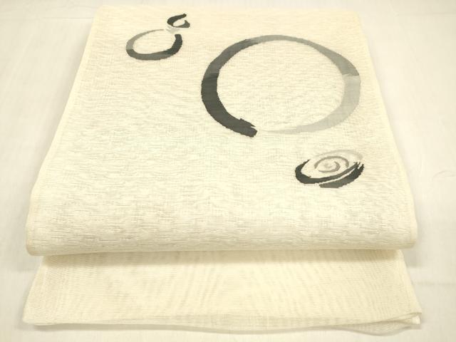 長閑やかさ屋お召しもの＊夏物 膜鳴楽器柄袋帯 丸文 匏 正絹 珠玉 DABB3567糎