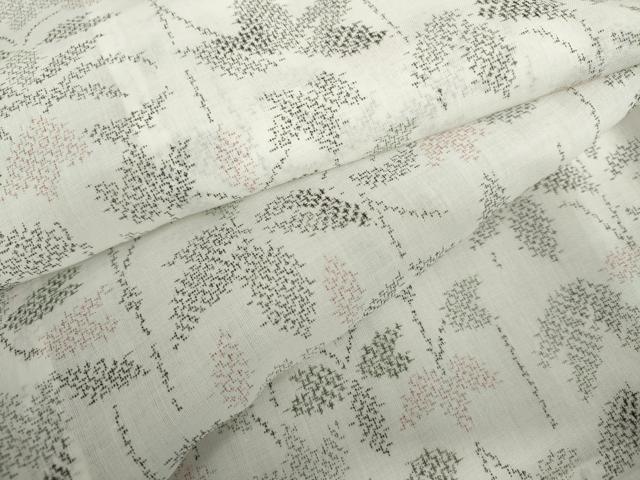 長閑やかさ屋御召しもの＊夏物 小紋 紗 顕花植物文 AABI9808cs