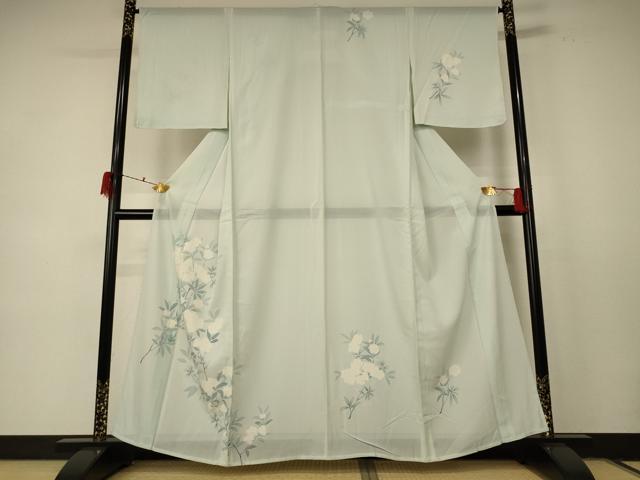 長閑やかさ屋御召しもの＊夏物 短い訪問着 絽 被子植物文 正絹 珠玉 AABE1374jd