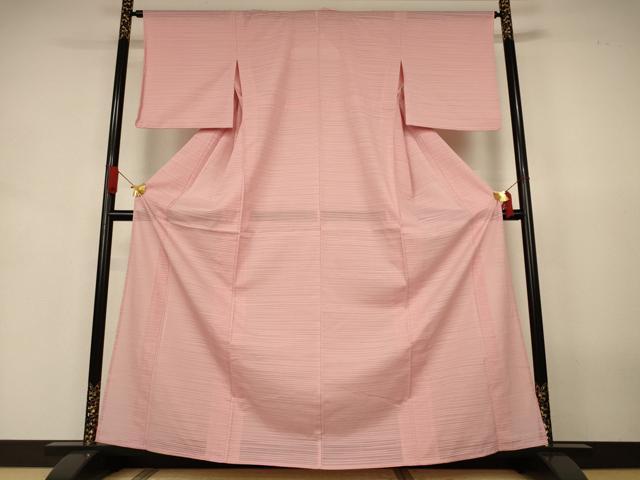 長閑やかさ屋お召しもの＊夏物 色無地 絽 ときがら赤銅色 洗えるお召しもの AABJ3403jd