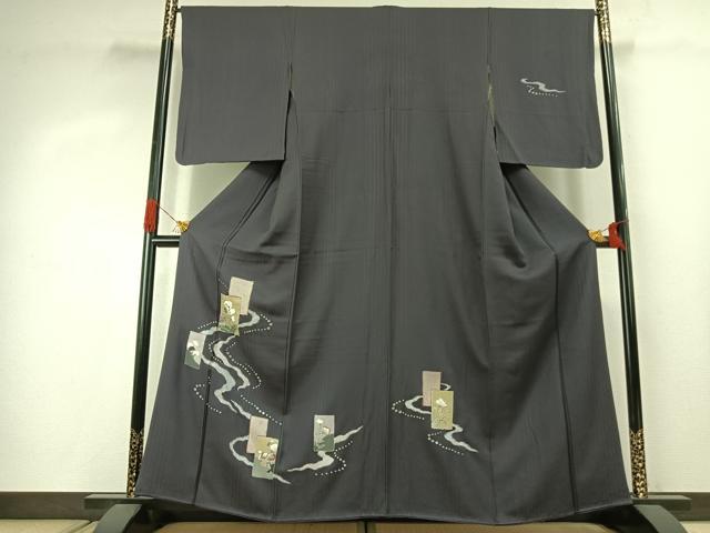 平和屋着物●訪問着　色紙重ね花文　金彩　正絹　逸品　AABJ4068fy｜平和屋
