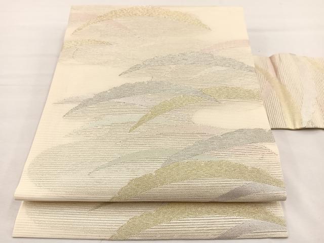平和屋着物＊夏物　九寸名古屋帯　雪芝文　金銀糸　正絹　逸品　BAAX7761hv｜平和屋