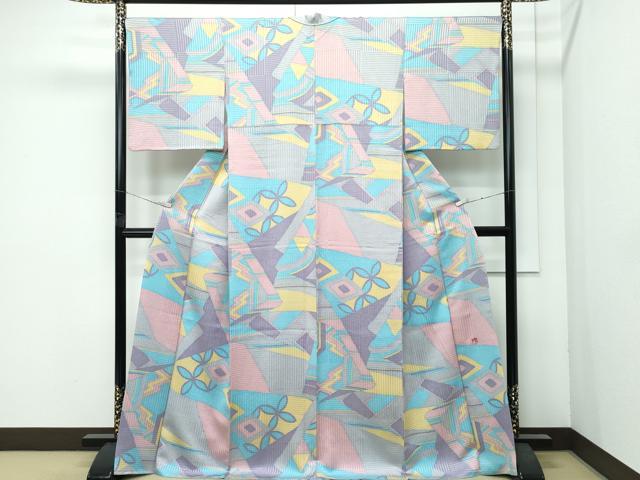 平和屋本店●極上　染色の魔術師　染乃座・大久保玄才　そめのざ玄才　小紋　幾何学文様　逸品　CZAA5752s6｜平和屋