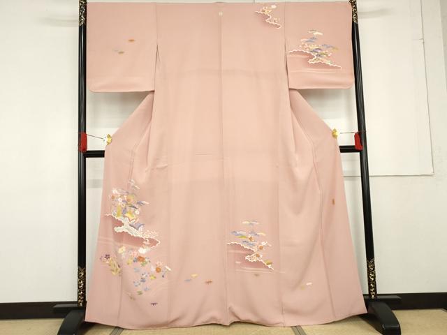 長閑やかさ屋御召しもの●本加賀友禅絵描き 水野プロトン 短い訪問着 松竹梅見晴らし文 暈し染め 正絹 珠玉 AABF6608cs