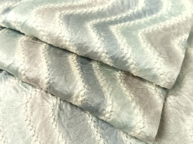 平和屋着物●上質な小紋　総絞り　よろけ縞　正絹　逸品　CABB5055vp｜平和屋