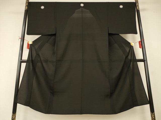 長閑やかさ屋お召しもの＊夏物 成人男性 黒紋付 絽 正絹 珠玉 AABI9903jd
